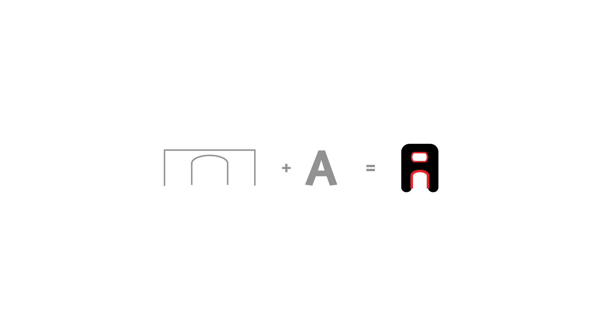 artHUB identity formula showing visual elements combining into the final mark